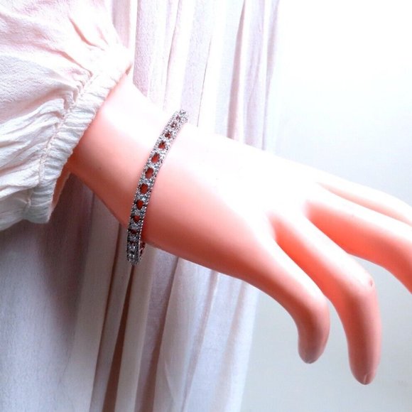 Tennis Bracelet 1.75ct Natural Round Diamonds 14kt Gold Three Row - Picture 3 of 5